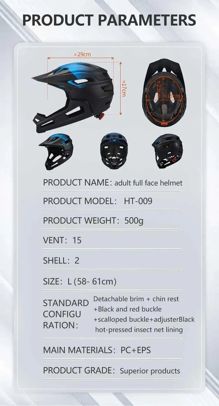 Capacete VICTGOAL – Desportos radicais, MTB, Enduro e BMX, Integral, Certificado CE/CPSC Capacete VICTGOAL – Desportos radicais, MTB, Enduro e BMX, Integral, Certificado CE/CPSC